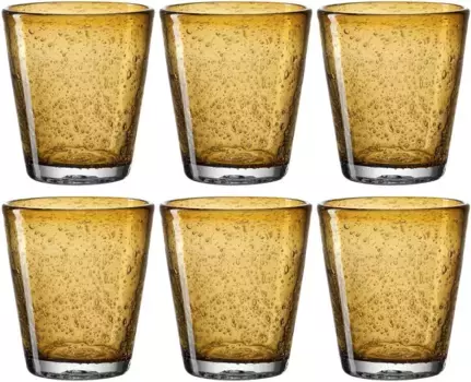 Набор стаканов LEONARDO "БУРАНО", (набор, 6 шт.), 330 мл, 6 шт 9х10 см, цвет amber