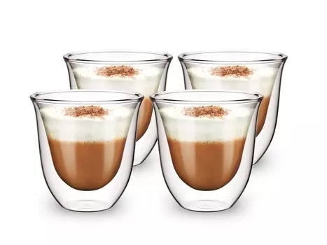 Набор стаканов с двойными стенками Cremona 165мл для кофе 4 шт. - термостаканы для кофе - стаканы для кофе - термостаканы для латте - набор кофейных стаканов