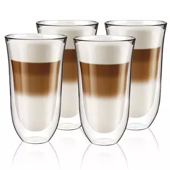 Набор стаканов с двойными стенками Cremona для кофе 250мл 4 шт. - термостаканы для кофе - стаканы для кофе - термостаканы для латте - набор стаканов для кофе