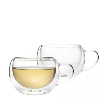 Набор стаканов стакан для питья стакан для воды с двойными стенками CEMBRA 2 шт. 0,27 л HOMLA, прозрачный