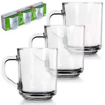 Набор стаканов стаканы для питья стаканы для воды стаканы для сока стеклянные чашки 230 мл 3 шт Excellent Houseware, прозрачный