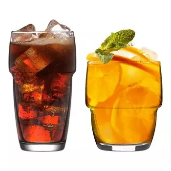 Набор стеклянной посуды Galata, 12 предметов — смешанные стеклянные стаканы для коктейля, джина и чашки для воды, виски — от LAV