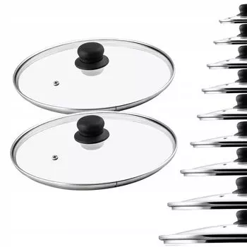 Набор стеклянных крышек KADAX "Pecoraro", крышка с ручкой, с отверстием для пара, крышка для кастрюли и сковороды, 26 см, 2 шт