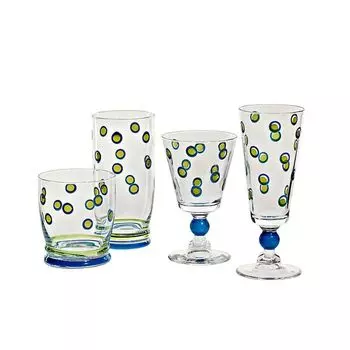 Набор стекол синие в горошек 24 шт Cristalica GmbH, синий