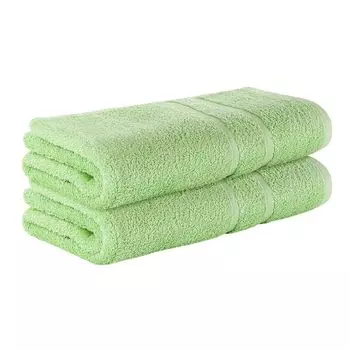 НАБОР StickandShine из 2-х махровых банных полотенец премиум-класса размером 70х140 см светло-зеленого цвета плотностью 500 г/м из 100 % хлопка.