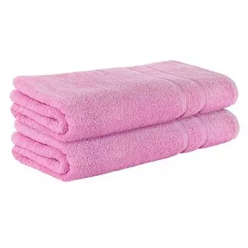 НАБОР StickandShine из 2-х махровых полотенец для сауны премиум-класса размером 80x200 см розового цвета плотностью 500 г/м из 100 % хлопка., розовый