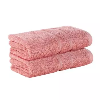 НАБОР StickandShine из 2-х махровых полотенец премиум-класса размером 50х100 см лососевого цвета плотностью 500 г/м из 100% хлопка., розовый