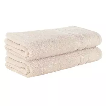 НАБОР StickandShine из 2-х махровых полотенец для сауны премиум-класса размером 80х200 см кремового цвета плотностью 500 г/м из 100% хлопка., бежевый