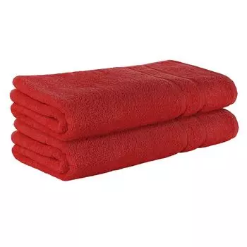 НАБОР StickandShine из 2-х махровых полотенец для сауны премиум-класса размером 80x200 см красного цвета плотностью 500 г/м из 100 % хлопка., красный