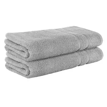 НАБОР StickandShine из 2-х махровых полотенец для сауны премиум-класса размером 80x200 см светло-серого цвета плотностью 500 г/м из 100 % хлопка., серый