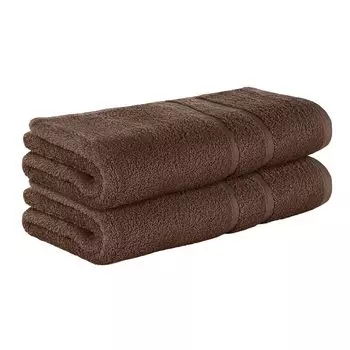 НАБОР StickandShine из 2 махровых банных полотенец премиум-класса размером 70x140 см темно-коричневого цвета плотностью 500 г/м из 100 % хлопка., коричневый