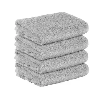 НАБОР StickandShine из 4 гостевых махровых полотенец премиум-класса размером 30x50 см светло-серого цвета плотностью 500 г/м из 100 % хлопка., черный