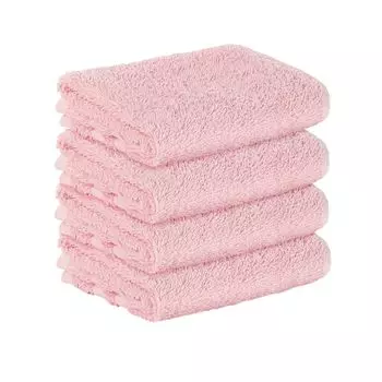 НАБОР StickandShine из 4 гостевых махровых полотенец премиум-класса размером 30x50 см нежно-розового цвета плотностью 500 г/м из 100% хлопка., розовый