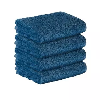 НАБОР StickandShine из 4 гостевых махровых полотенец премиум-класса размером 30х50 см темно-синего цвета плотностью 500 г/м из 100% хлопка., синий
