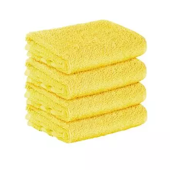 НАБОР StickandShine из 4 гостевых махровых полотенец премиум-класса размером 30х50 см желтого цвета плотностью 500 г/м из 100% хлопка., желтый