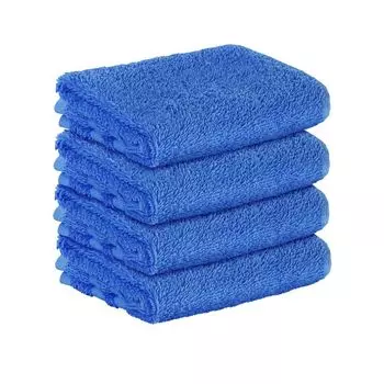 НАБОР StickandShine из 4-х гостевых махровых полотенец премиум-класса размером 30х50 см синего цвета плотностью 500 г/м из 100% хлопка., синий