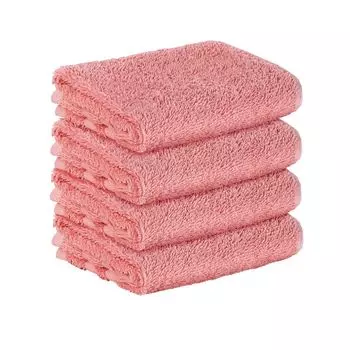 НАБОР StickandShine из 4-х гостевых махровых полотенец премиум-класса размером 30х50 см лососевого цвета плотностью 500 г/м из 100 % хлопка., розовый