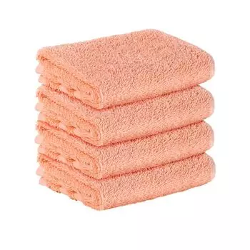 НАБОР StickandShine из 4-х гостевых махровых полотенец премиум-класса размером 30х50 см персикового цвета плотностью 500 г/м из 100% хлопка, коричневый