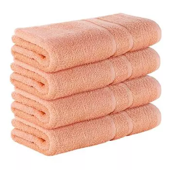 НАБОР StickandShine из 4-х махровых банных полотенец премиум-класса размером 70х140 см персикового цвета плотностью 500 г/м из 100 % хлопка, коричневый