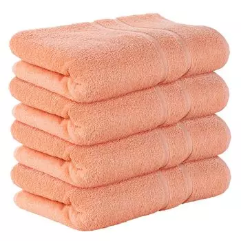НАБОР StickandShine из 4-х махровых банных полотенец премиум-класса размером 100х150 см персикового цвета плотностью 500 г/м из 100 % хлопка., коричневый