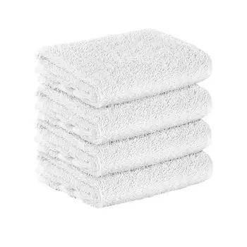 НАБОР StickandShine из 4-х махровых гостевых полотенец премиум-класса размером 30х50 см белого цвета плотностью 500 г/м из 100% хлопка., белый