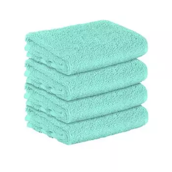 НАБОР StickandShine из 4-х махровых гостевых полотенец премиум-класса размером 30х50 см мятного цвета плотностью 500 г/м из 100% хлопка, бирюзовый