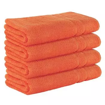 НАБОР StickandShine из 4-х махровых полотенец для сауны премиум-класса размером 80x200 см оранжевого цвета плотностью 500 г/м из 100 % хлопка., оранжевый