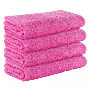 НАБОР StickandShine из 4-х махровых полотенец для сауны премиум-класса размером 80x200 см розового цвета плотностью 500 г/м из 100% хлопка., розовый