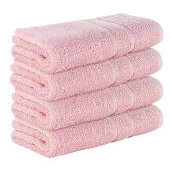 НАБОР StickandShine из 4 махровых банных полотенец премиум-класса размером 70x140 см нежно-розового цвета плотностью 500 г/м из 100 % хлопка., розовый