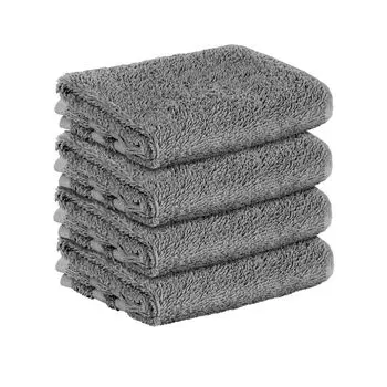 НАБОР StickandShine из 4 махровых гостевых полотенец премиум-класса размером 30x50 см темно-серого цвета плотностью 500 г/м из 100 % хлопка., черный