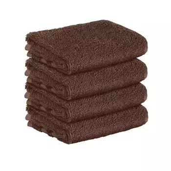 НАБОР StickandShine из 4 махровых гостевых полотенец премиум-класса размером 30х50 см темно-коричневого цвета плотностью 500 г/м из 100 % хлопка., коричневый