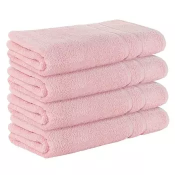 НАБОР StickandShine из 4 махровых полотенец для сауны премиум-класса размером 80x200 см нежно-розового цвета плотностью 500 г/м из 100% хлопка, розовый