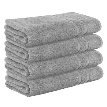 НАБОР StickandShine из 4 махровых полотенец для сауны премиум-класса размером 80х200 см средне-серого цвета плотностью 500 г/м из 100% хлопка., серый