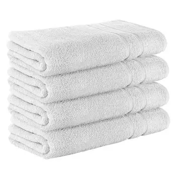 НАБОР StickandShine из 4 махровых полотенец для сауны премиум-класса размером 80x200 см белого цвета плотностью 500 г/м из 100 % хлопка., белый