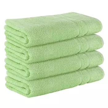 НАБОР StickandShine из 4 махровых полотенец для сауны премиум-класса размером 80х200 см светло-зеленого цвета плотностью 500 г/м из 100% хлопка., зеленый