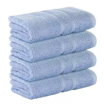 НАБОР StickandShine из 4 махровых полотенец премиум-класса размером 50х100 см голубого цвета плотностью 500 г/м из 100 % хлопка., синий