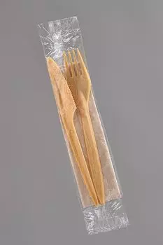 НАБОР СТОЛОВЫХ ПРИБОРОВ ЭКО ДПК: салфетка, вилка, нож. Многоразовые столовые приборы в упаковке, 1400 шт., многоразовые столовые приборы, натуральные, биоразлагаемые, эко Atardex