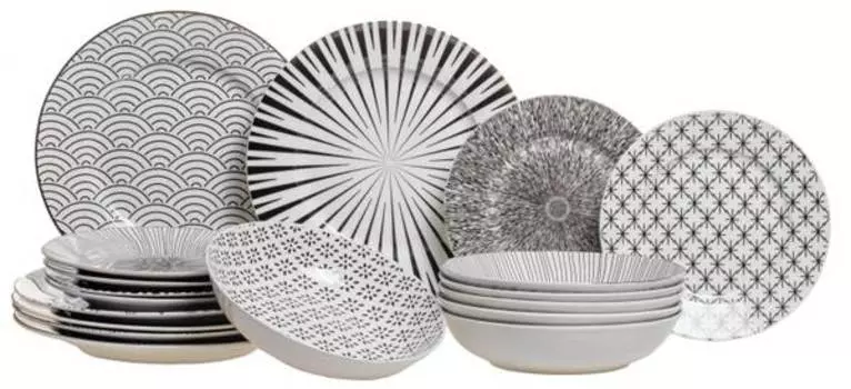 Набор столовой посуды black sailor, 18 предметов. Cookinglife, черный