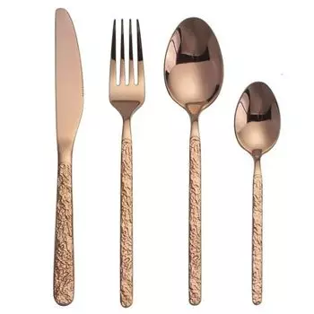 Набор столовых приборов, 24 предмета Glamour - Золотисто-розовый KP27313 OEM, золото