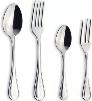 Набор столовых приборов белого серебра, 4 предмета, мельхиор, производство Япония Nagao
