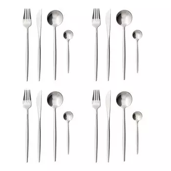 Набор столовых приборов BUTLERS STILETTO, 16 предметов. сверкающий