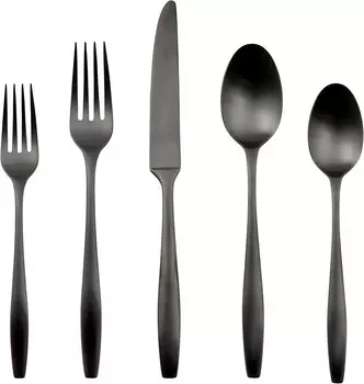Набор столовых приборов Cambridge Silversmiths Katerina Black Satin, 20 предметов, сервиз на 4 персоны, Black Satin