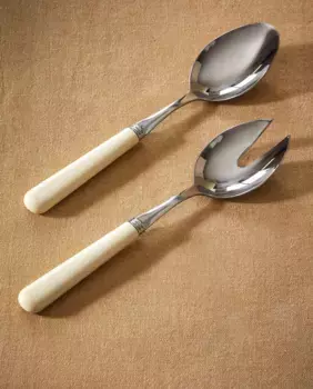 Набор столовых приборов для салата из нержавеющей стали (2 шт.) Zara Home, цвет Cream