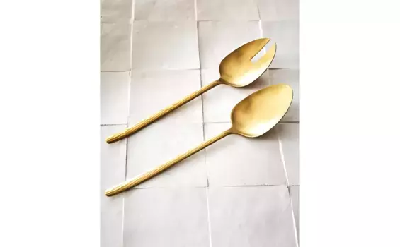 Набор столовых приборов для салата с кованой ручкой (набор из 2 шт.) Zara Home, золотой