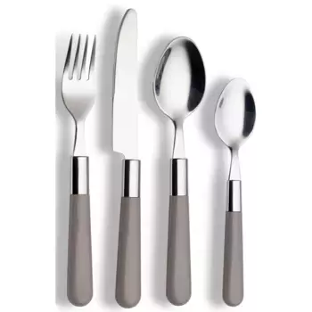 Набор столовых приборов ECHTWERK "Набор столовых приборов для бистро, столовые приборы для кемпинга", (набор, 16 предметов), столовые приборы для пикника, серый