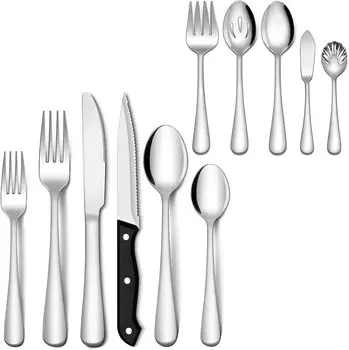 Набор столовых приборов EUIRIO из 53 предметов с сервировочной посудой
