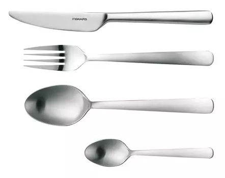 Набор столовых приборов Fiskars FF, 24 предмета, матовый, 856224, серебро