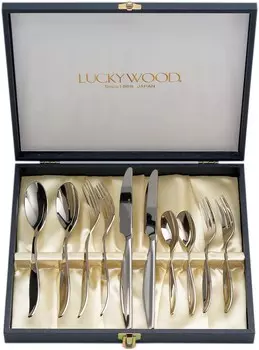Набор столовых приборов Kobayashi Kogyo Lucky Wood, производство Япония, Leilia, 10 шт. Парный обеденный набор, характеристики подарочной упаковки, производство Цубамесандзё, Ниигата Kobayashi Industry