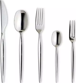 Набор столовых приборов Lucky Wood Meteora, 5 предметов, нож, ложка, вилка, нержавеющая сталь 18-10, сделано в Японии Nagao, Stainless