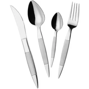 Набор столовых приборов Mulex «Майами», (набор, 60 предметов), частично сатинированный, цвет edelstahlfarben